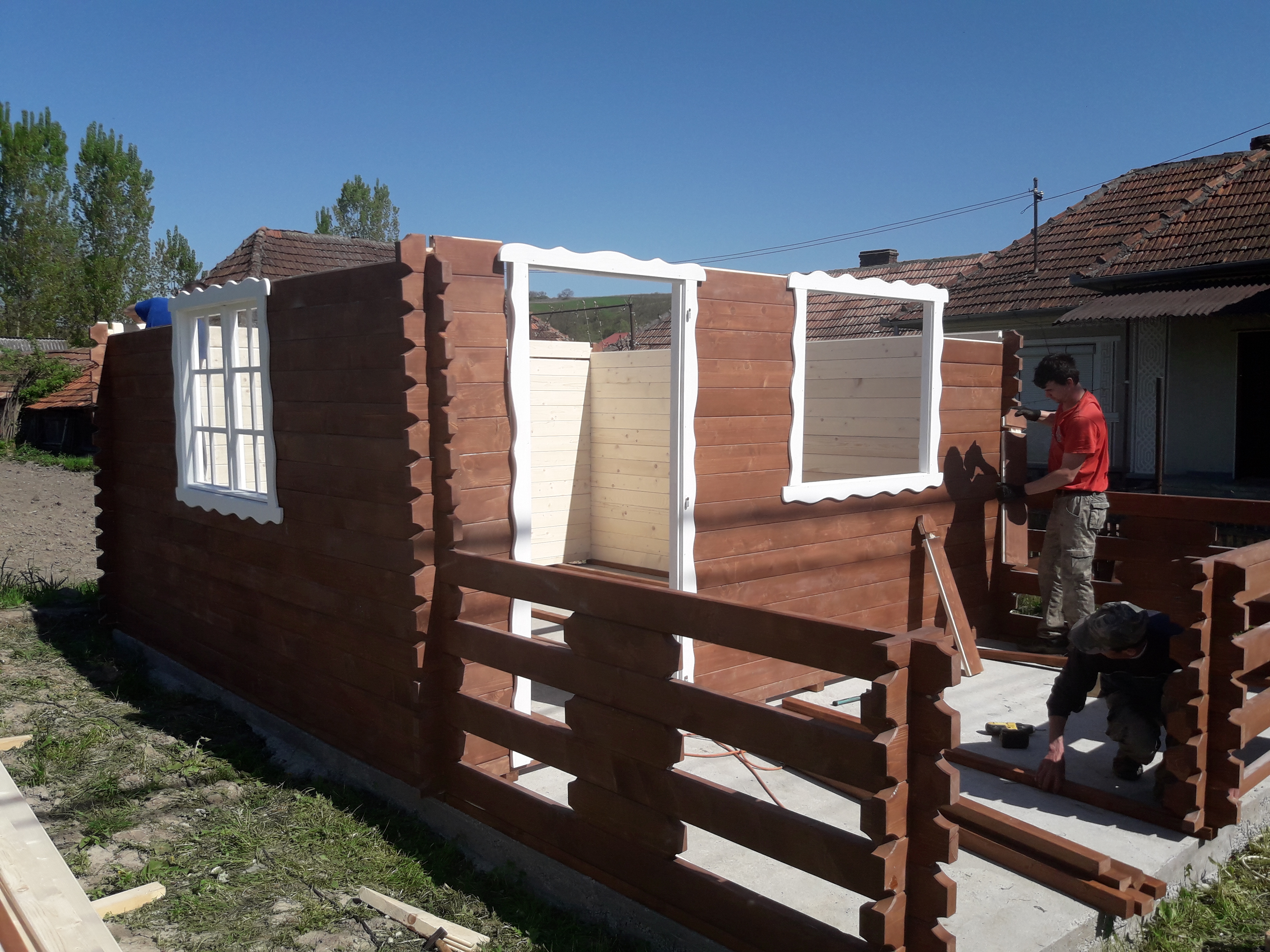 Kerti házak Gerezbe rakott faház 4x4 + terasz